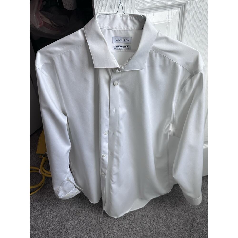 calvin klein mens long sleeve button down White Excellent condition